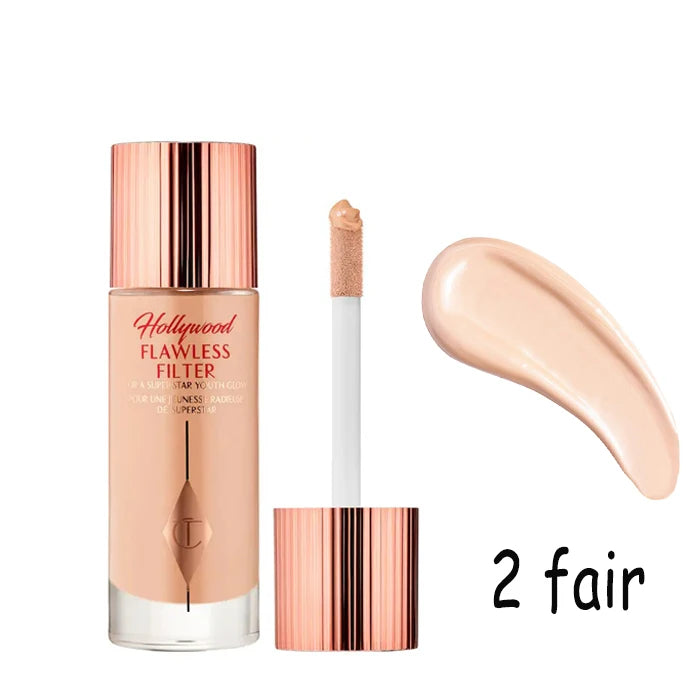 MAIRA'S COLLECTIONS CT Starlight Liquid Flawless Glow Primer with shimmering finish and lightweight texture, displayed in a sleek bottle.