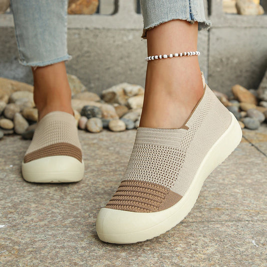 Women's retro slip-on shoes by MAIRA'S COLLECTIONS with breathable fabric and soft sole for all-day comfort.
