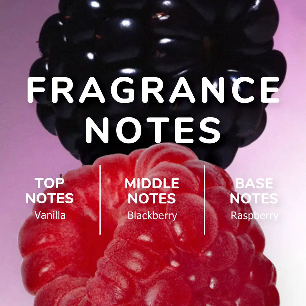 Vanilla Blackberry fragrance mist by MAIRA'S COLLECTIONS, showing a sleek spray bottle with a black and purple design.