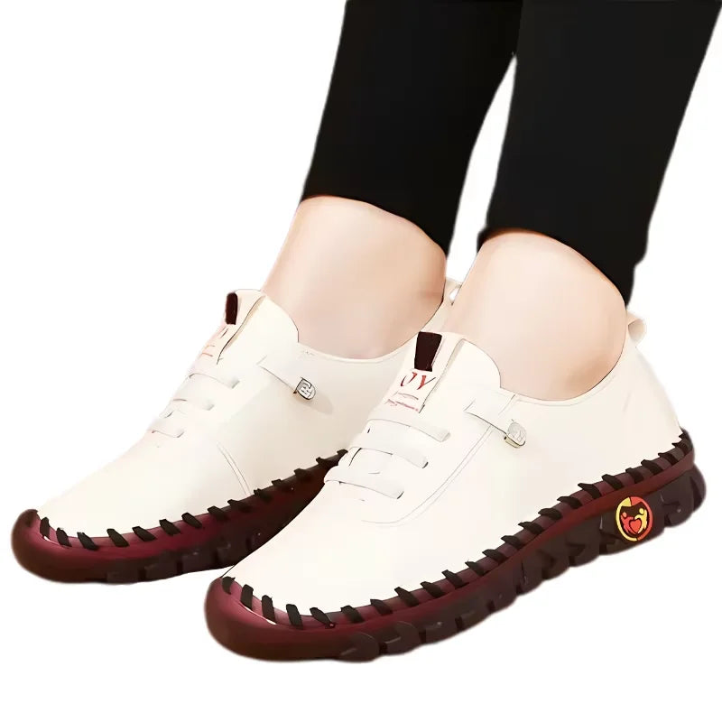 Women's leather sneakers by MAIRA'S COLLECTIONS featuring lace-up casual shoes with comfortable design and stylish craftsmanship.