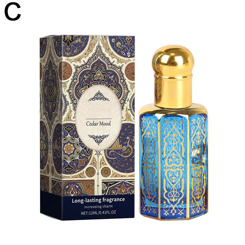 Arabian Charm Perfume Oil from MAIRA'S COLLECTIONS, showcasing a sleek bottle of long-lasting oriental fragrance perfume oil.