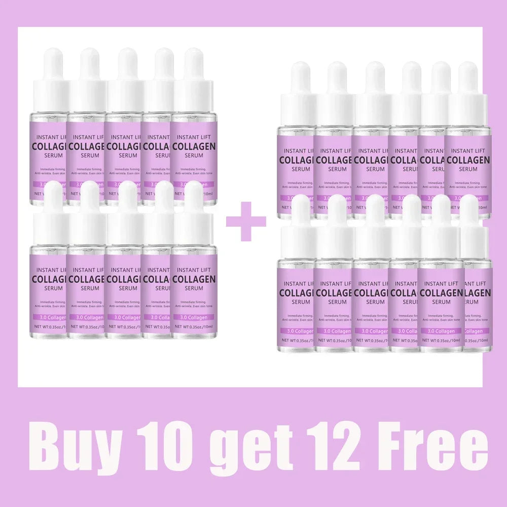 MAIRA'S COLLECTIONS collagen face serum bottle with dropper, featuring anti-aging and wrinkle care skincare benefits.