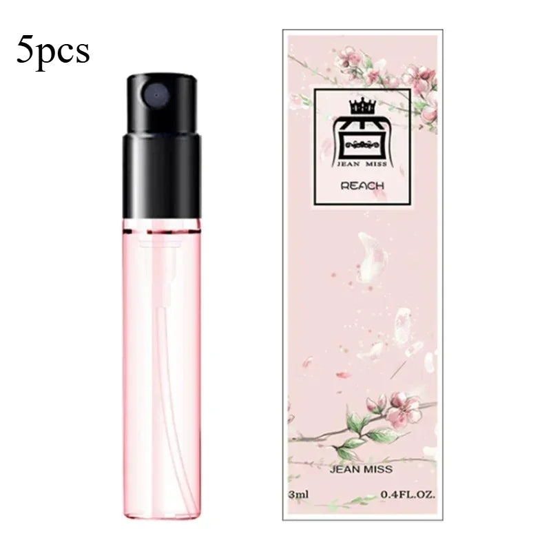 MAIRA'S COLLECTIONS Q Style Pheromone Perfume Set with five 3ml bottles arranged in a display.
