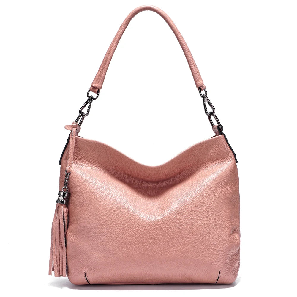 Zency cowhide leather shoulder bag by MAIRA'S COLLECTIONS featuring a sleek design and sturdy strap.