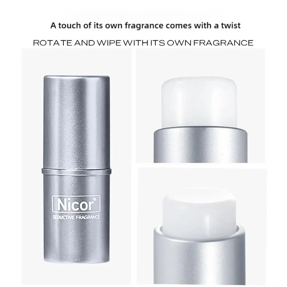 Long-lasting love solid perfume balm stick for women by MAIRA'S COLLECTIONS, shown in a sleek, portable container with a smooth balm surface.