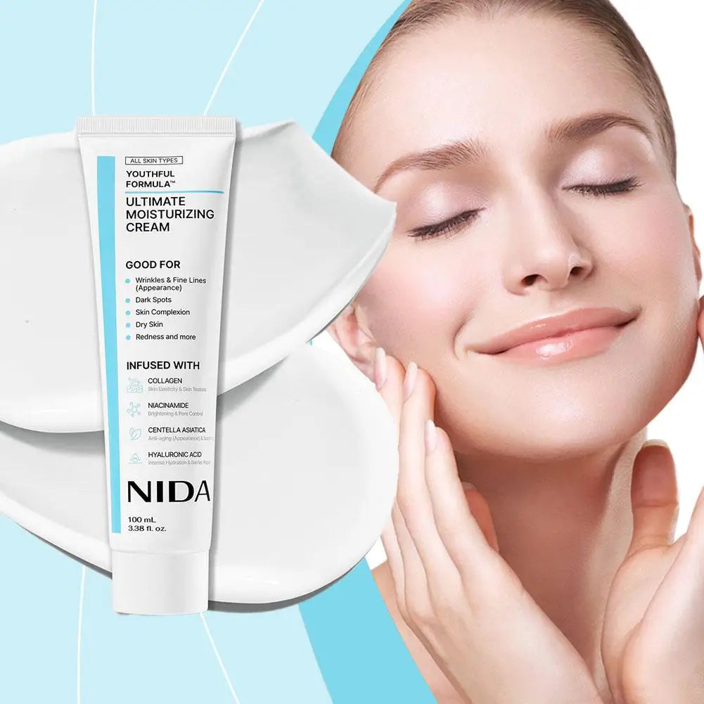 NIDA Rejuvenating Cream by MAIRA'S COLLECTIONS, hydrating cream for all skin types, showing the jar and product packaging.