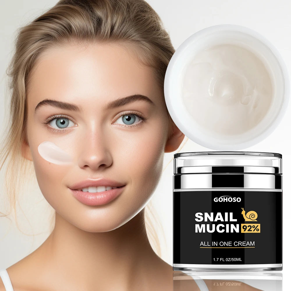 ENVISHA snail mucus face cream by MAIRA'S COLLECTIONS in a jar, showcasing its creamy texture and elegant packaging.