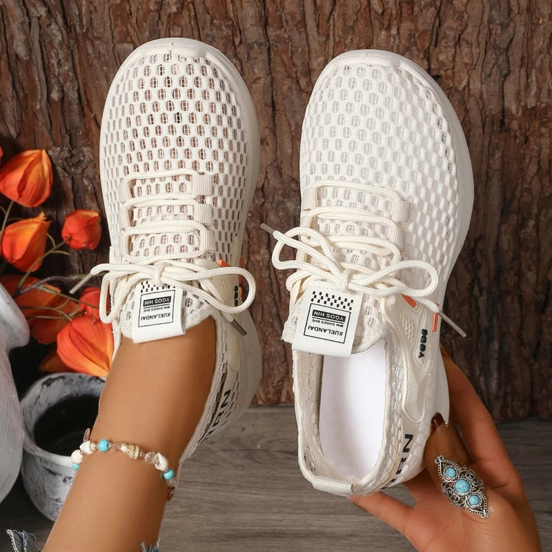 Women's breathable mesh running shoes by MAIRA'S COLLECTIONS featuring casual sporty design and lightweight construction.