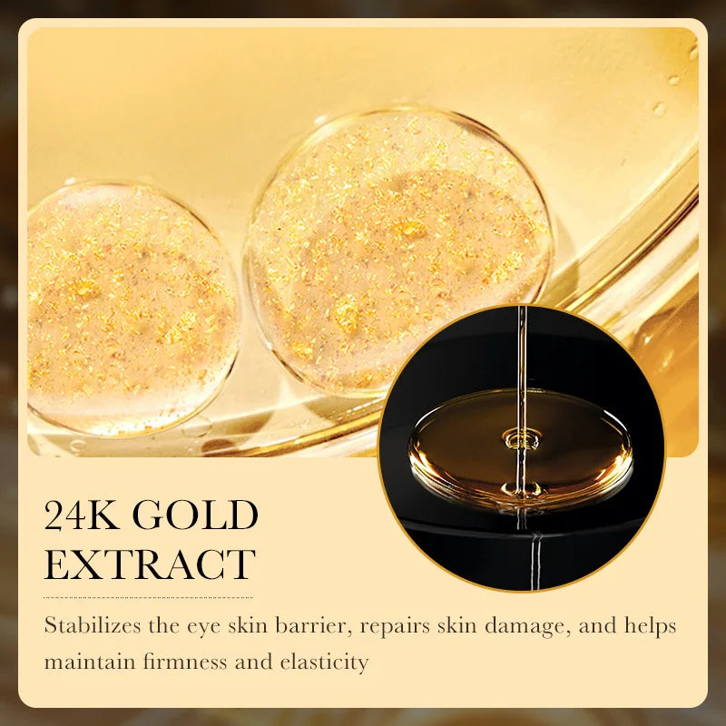 MAIRA'S COLLECTIONS 24K Gold Hyaluronic Eye Cream showing the elegant jar with gold accents and creamy eye care formula