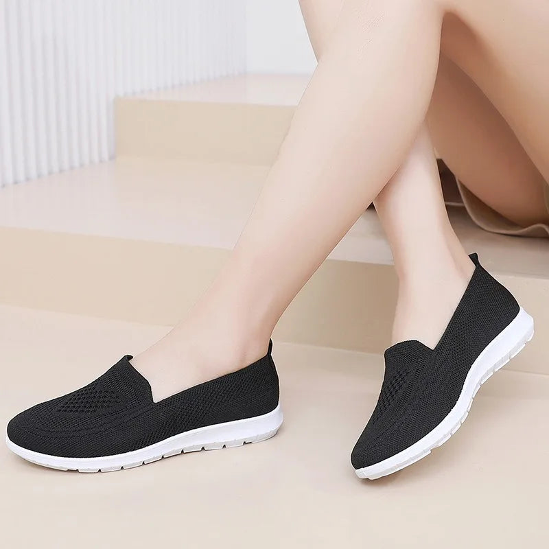 Women's casual walking shoes by MAIRA'S COLLECTIONS with breathable fabric, soft cushioning, and a comfortable design.