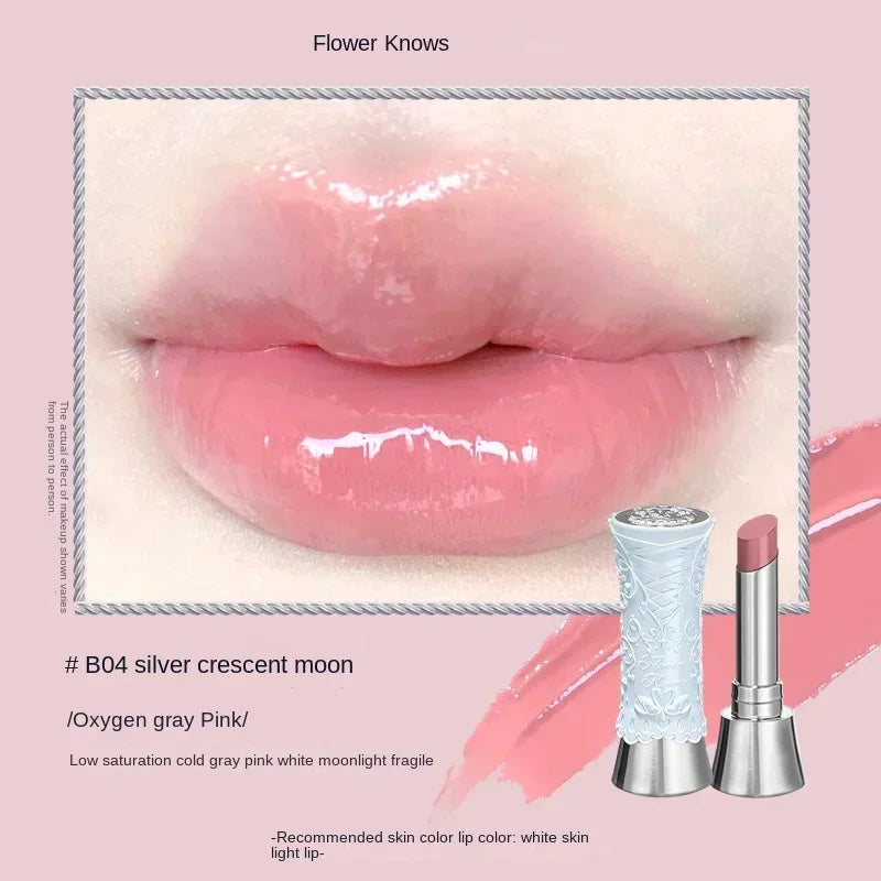 MAIRA'S COLLECTIONS Flower Knows Strawberry Rococo Lip Cream in a sleek tube, featuring a soft pink shade and floral packaging design.