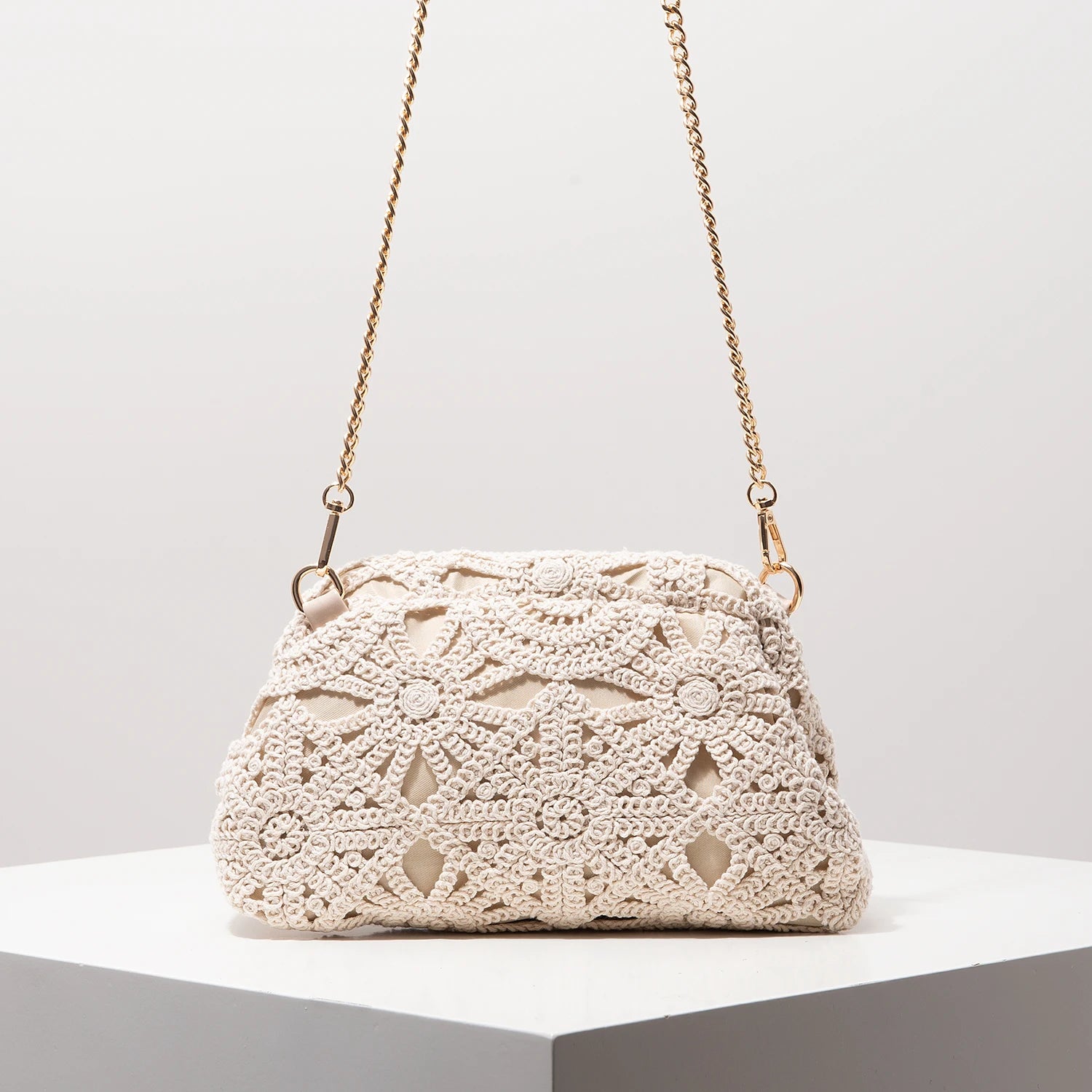 Boho summer crossbody bag by MAIRA'S COLLECTIONS featuring woven design and adjustable strap.