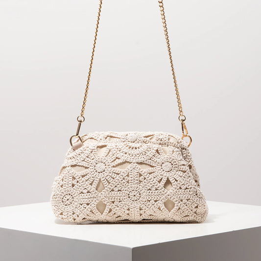 Boho summer crossbody bag by MAIRA'S COLLECTIONS featuring woven design and adjustable strap.