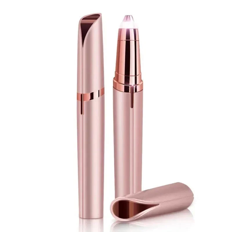 Mini Electric Eyebrow Trimmer by MAIRA'S COLLECTIONS, close-up of the painless hair removal shaver with trimming head.