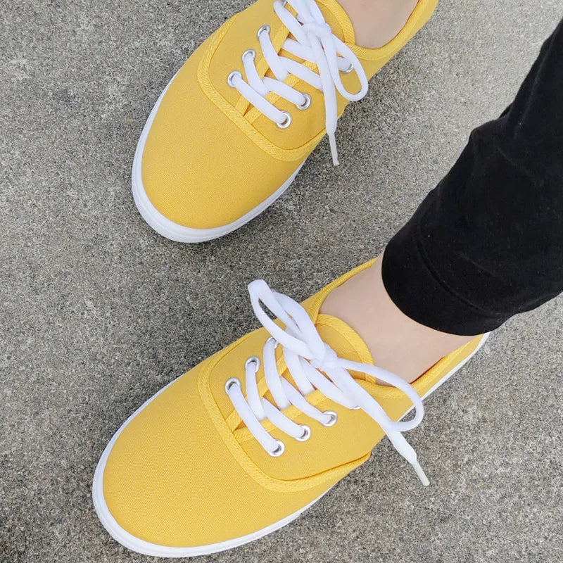 Women's breathable lace-up canvas platform sneakers by MAIRA'S COLLECTIONS, size 42, with stylish design and comfortable sole.