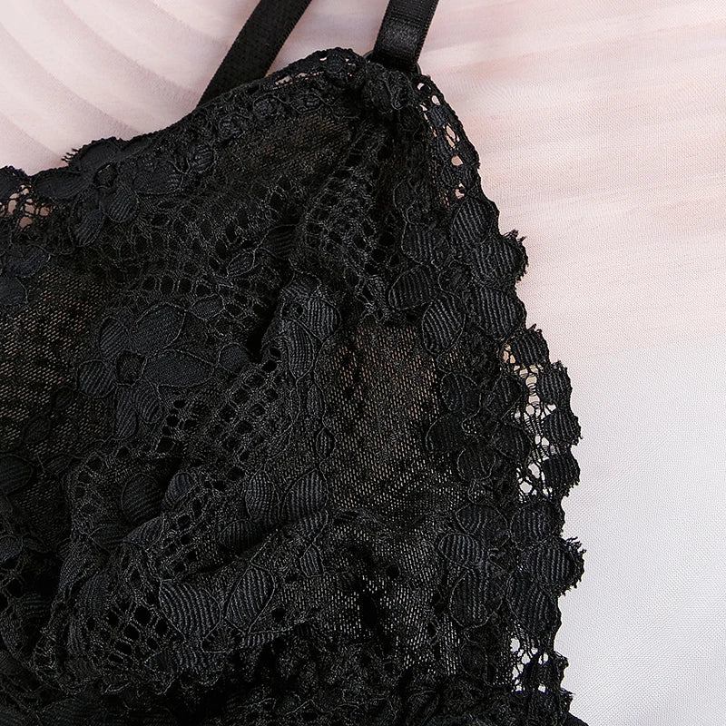 Women's lace bralette by MAIRA'S COLLECTIONS featuring delicate floral lace and adjustable straps.