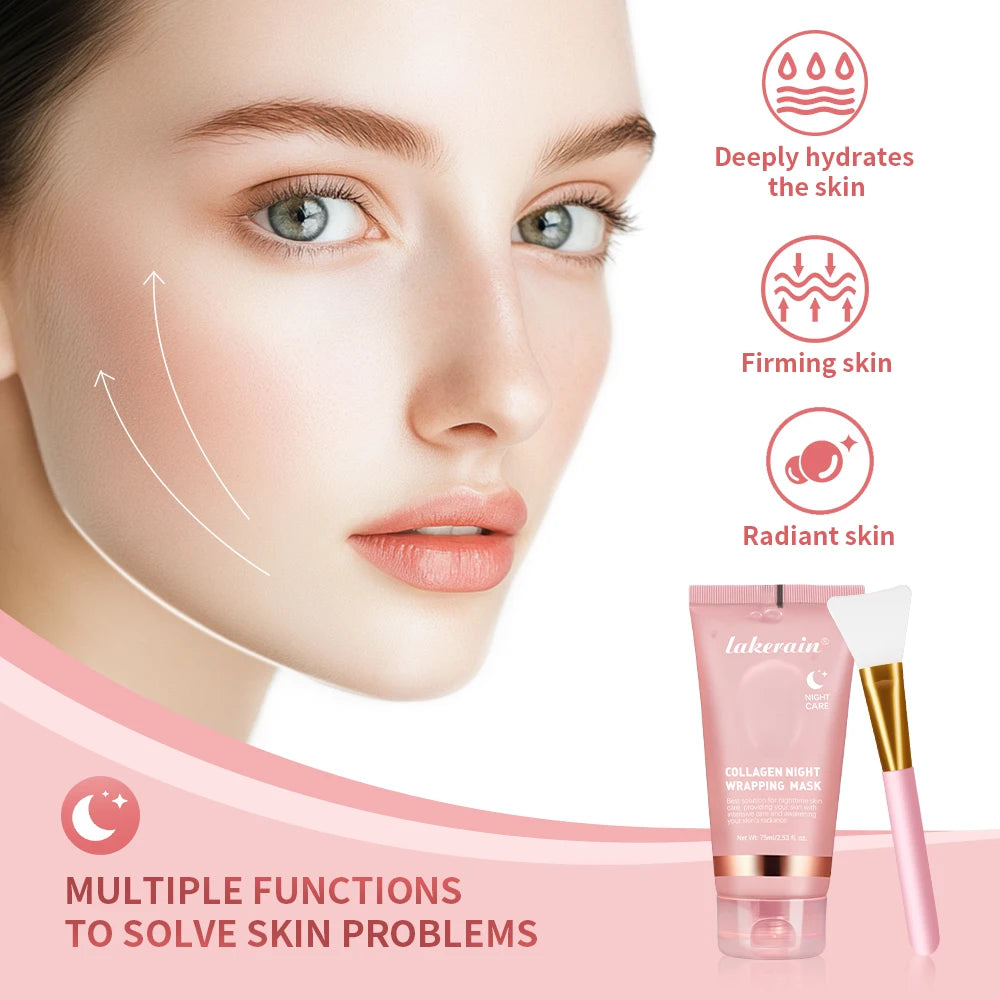 MAIRA'S COLLECTIONS collagen wrapping face mask set with multiple masks, hydrating and nourishing skincare treatment.
