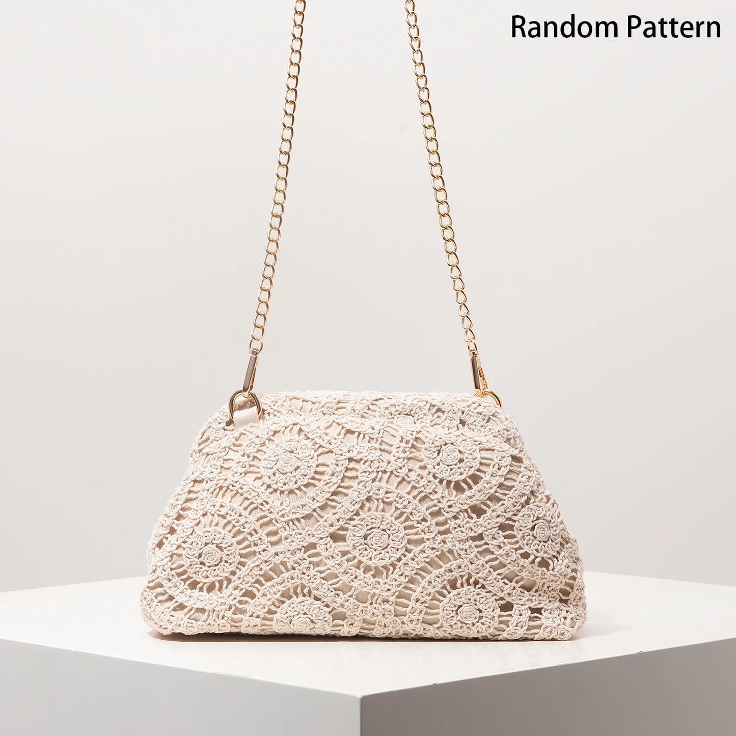 Boho summer crossbody bag by MAIRA'S COLLECTIONS featuring woven design and adjustable strap on a neutral background.
