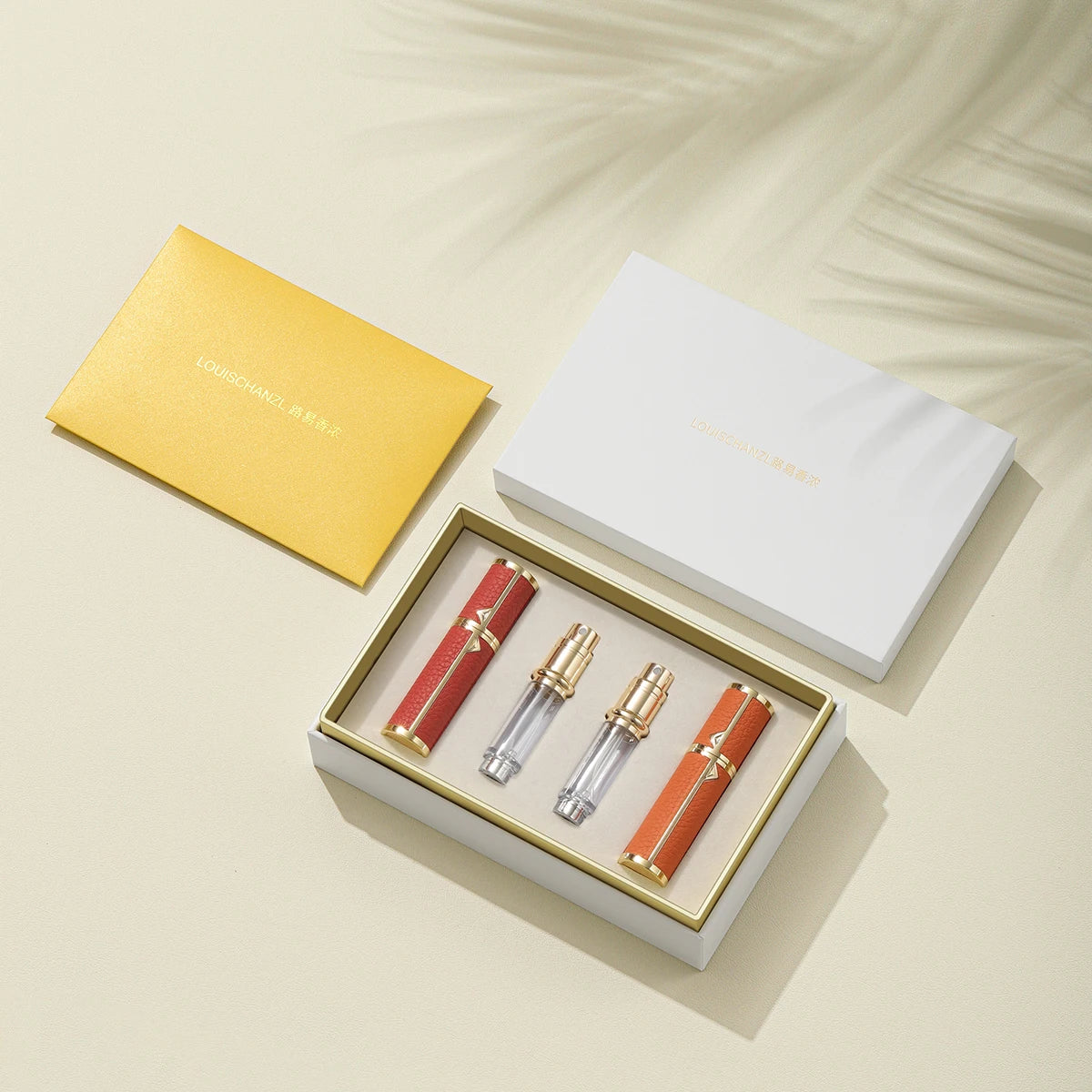 Small MAIRA'S COLLECTIONS Louischanzl refillable perfume atomizer bottle with 5ml capacity, designed for travel and on-the-go fragrance.