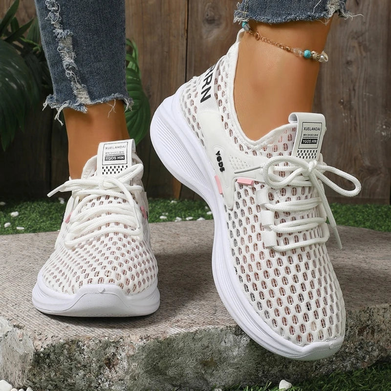Women's mesh running shoes by MAIRA'S COLLECTIONS, breathable casual sports sneakers with a lightweight design and sporty style.