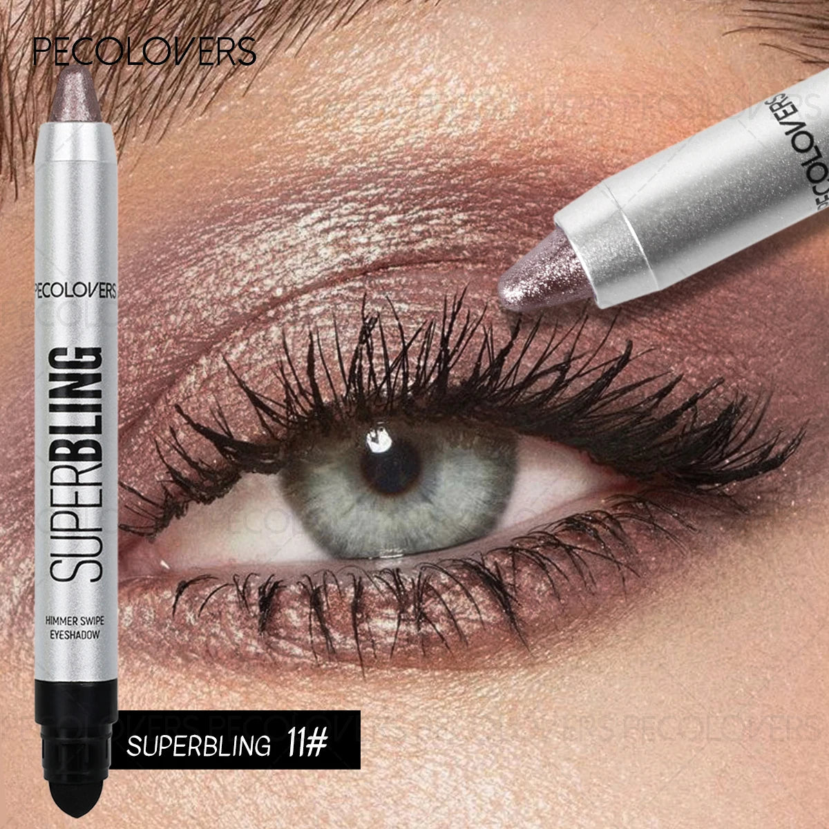 Shiny Eyeshadow Stick by MAIRA'S COLLECTIONS with high-pigment shimmer, featuring a sleek, metallic eye pen design.