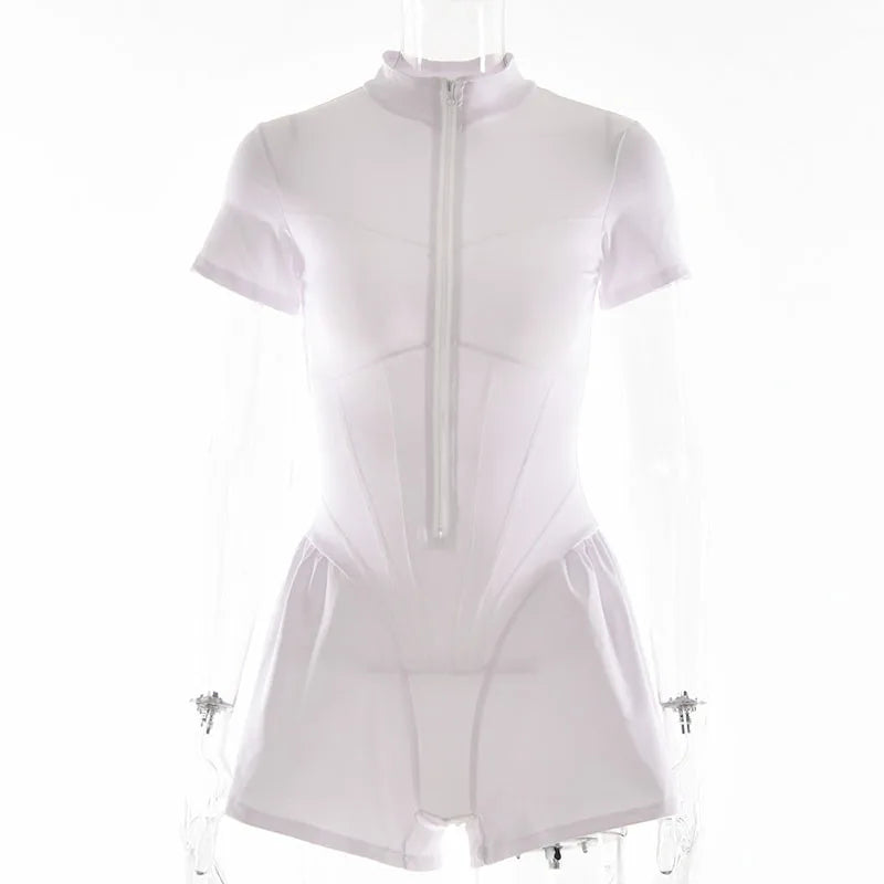 Women's slim fit zip-up jumpsuit by MAIRA'S COLLECTIONS, featuring a sleek design and tailored fit, shown in the image.
