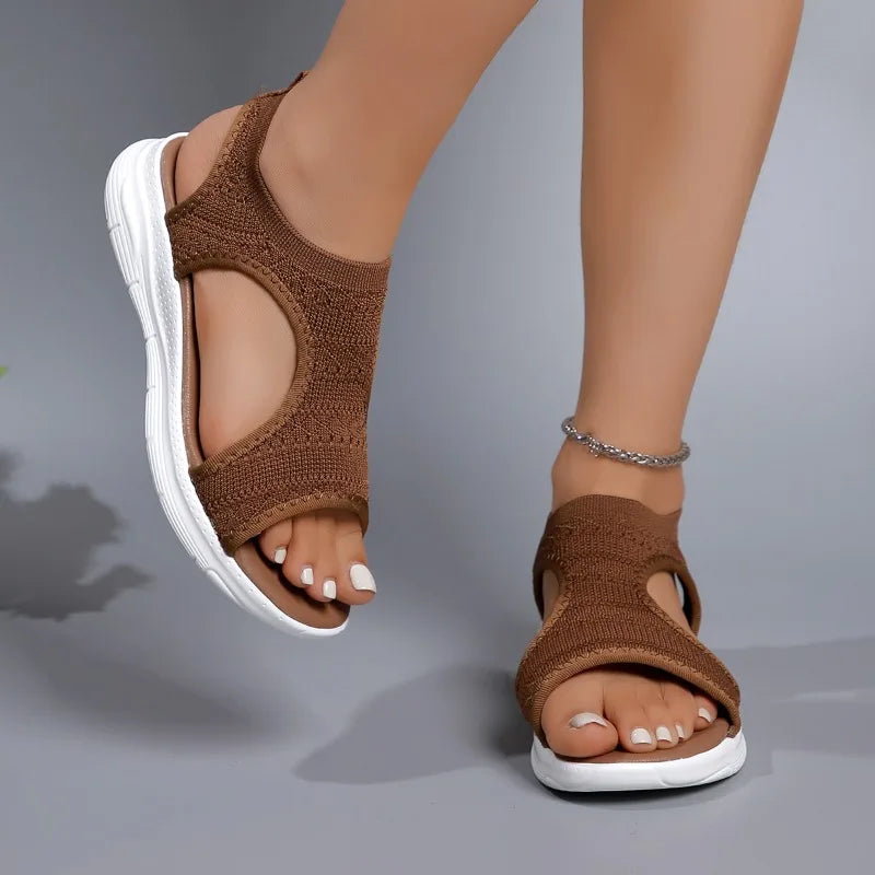 Women's mesh wedge sandals by MAIRA'S COLLECTIONS featuring casual summer sports shoes with breathable mesh and comfortable wedge heels.