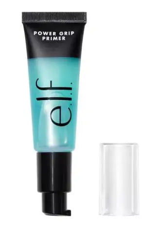 ELF Halo Glow Liquid Filter Primer by MAIRA'S COLLECTIONS showing a clear glass bottle with a pump and glowing liquid inside