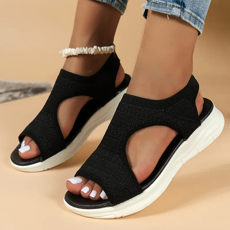 Women's mesh wedge sandals by MAIRA'S COLLECTIONS featuring casual summer sports shoes with breathable mesh uppers and wedge heels.