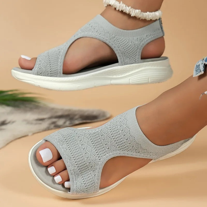 Women's mesh wedge sandals by MAIRA'S COLLECTIONS featuring casual summer sports shoes with breathable mesh and comfortable wedge heel.