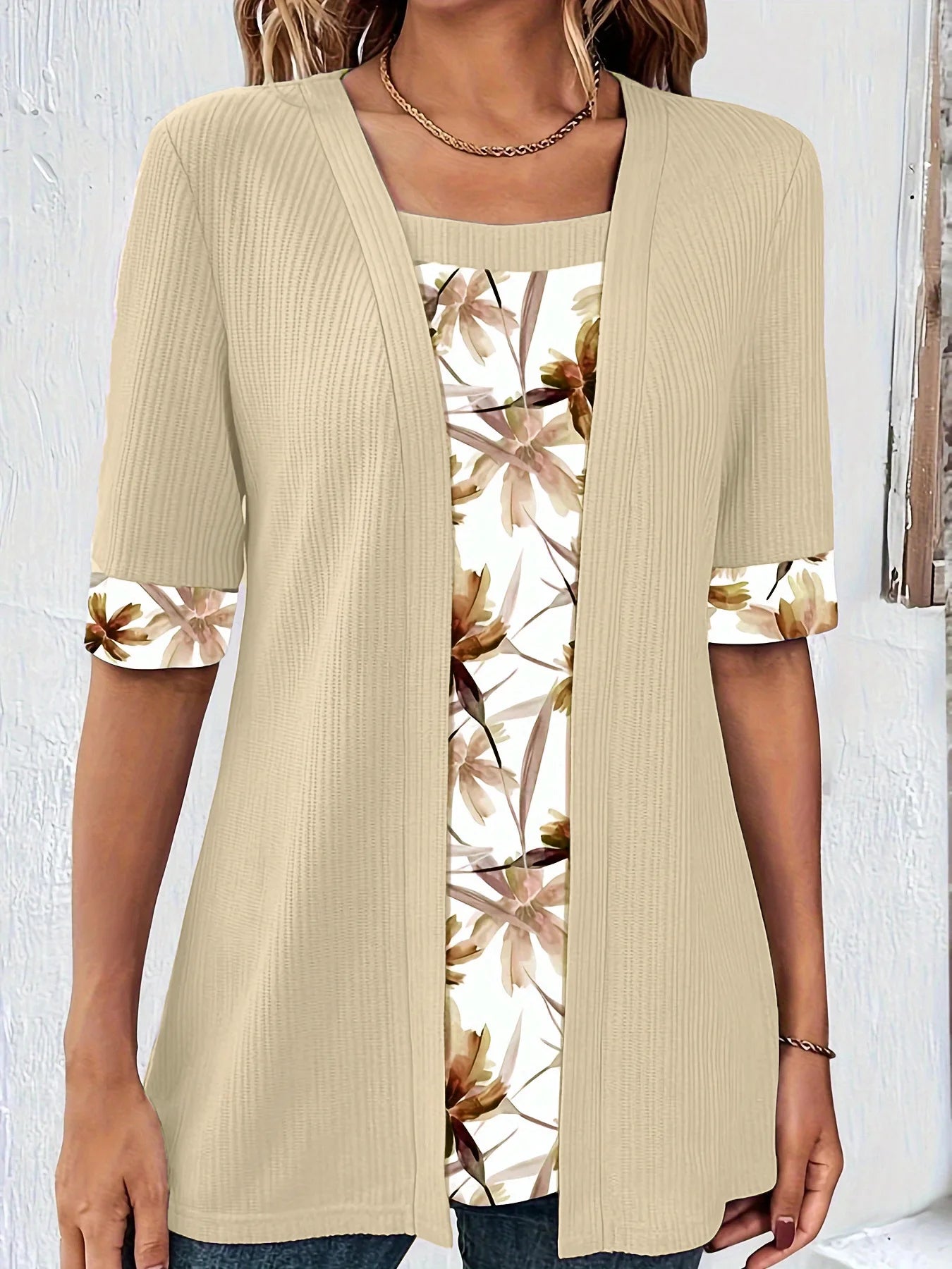 Plus size patchwork T-shirt by MAIRA'S COLLECTIONS featuring colorful, casual patchwork design and comfortable fit