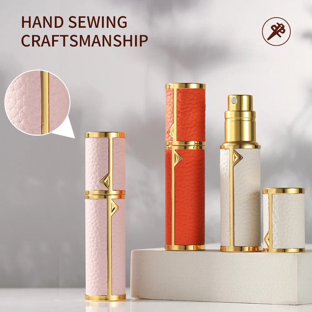 MAIRA'S COLLECTIONS Louischanzl 5ml refillable perfume atomizer bottle for travel, with a sleek transparent spray design.