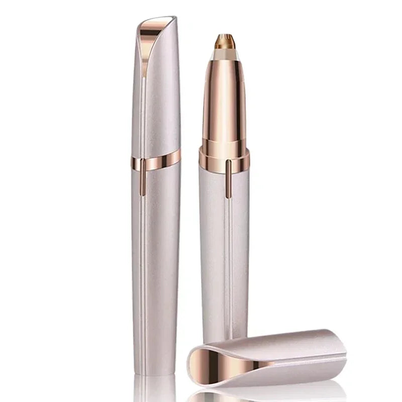 Mini electric eyebrow trimmer by MAIRA'S COLLECTIONS, featuring a compact design for painless hair removal and precise eyebrow shaping.
