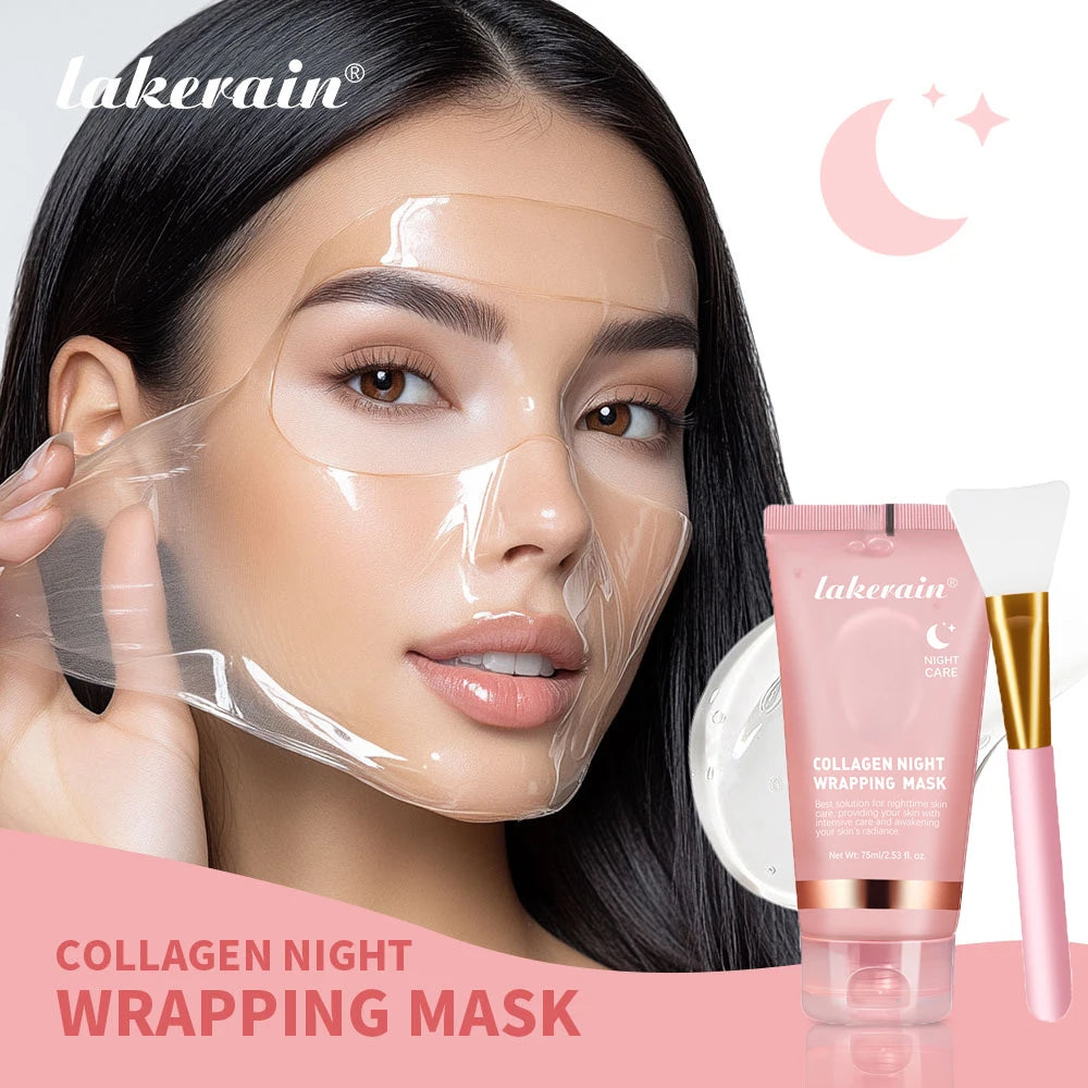 MAIRA'S COLLECTIONS collagen wrapping face mask set with multiple masks in clear packaging for skincare treatment.